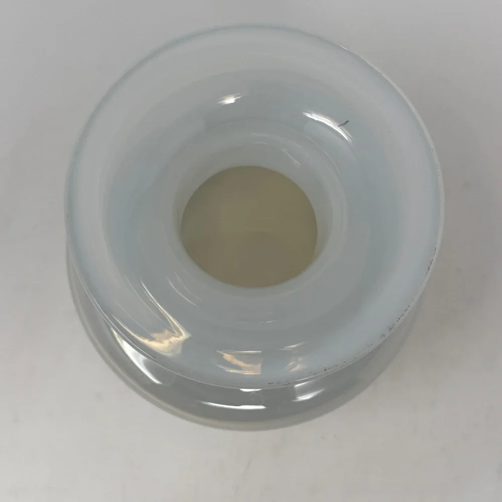 Frosted White Glass Apothecary Bud Vase Flared Rim 7in MCM Minimalist Decor